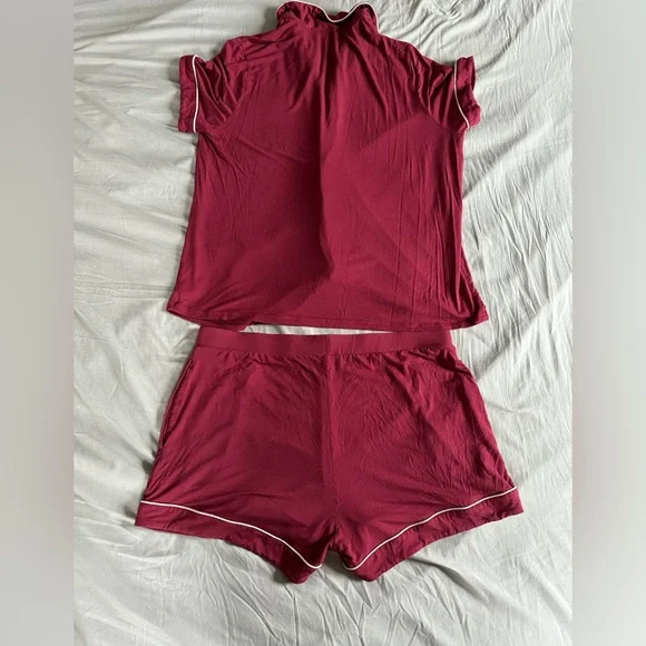 Kindred Bravely Clea Bamboo maternity pajama set size XL in deep berry - Picture 2 of 11